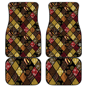 African American Quilt Inspired Car Mats Ethnic Bohemian Rhombus Patchwork