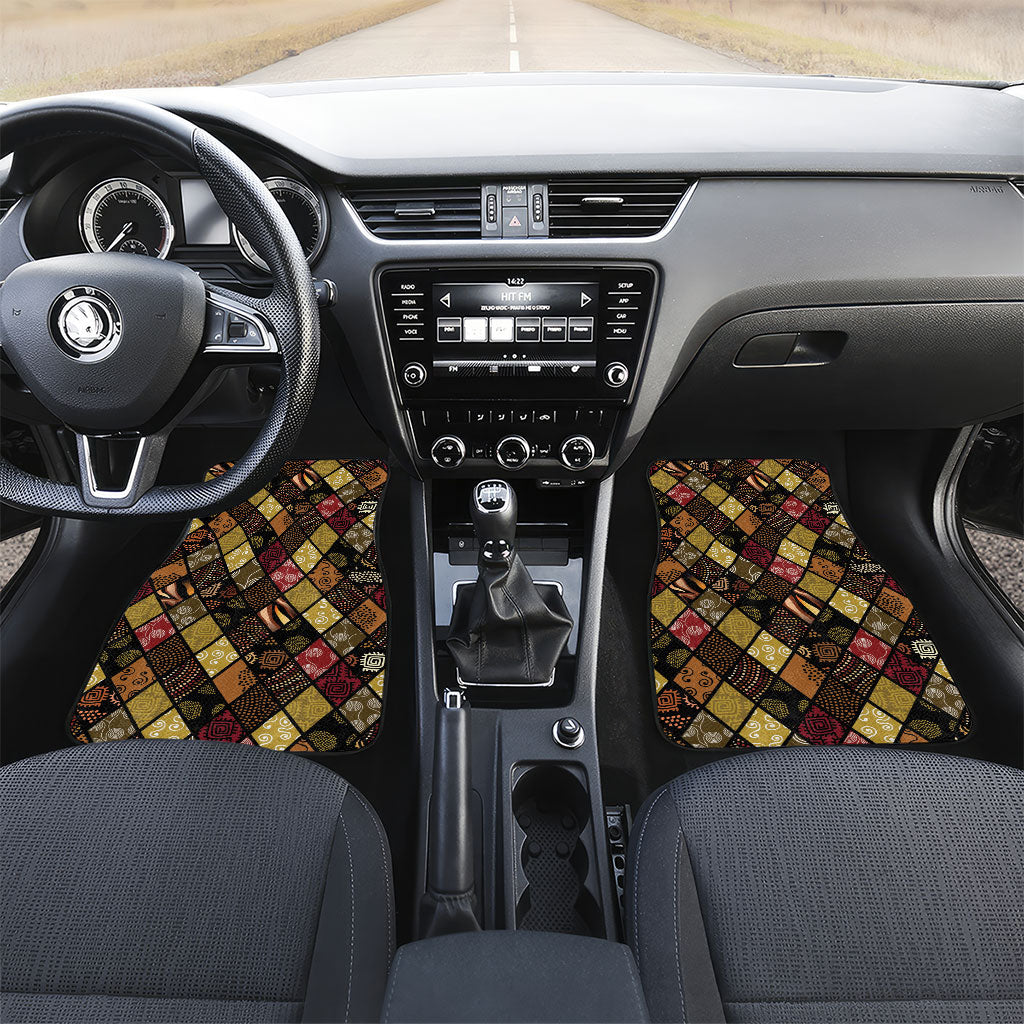 African American Quilt Inspired Car Mats Ethnic Bohemian Rhombus Patchwork