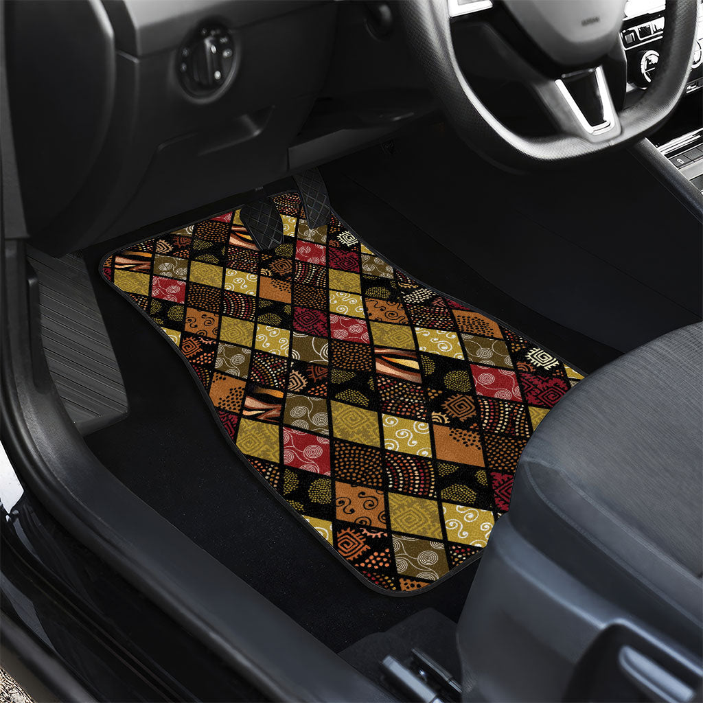 African American Quilt Inspired Car Mats Ethnic Bohemian Rhombus Patchwork