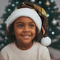 African American Quilt Inspired Christmas Santa Hat Ethnic Bohemian Rhombus Patchwork