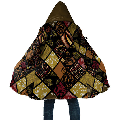 African American Quilt Inspired Cloak Ethnic Bohemian Rhombus Patchwork