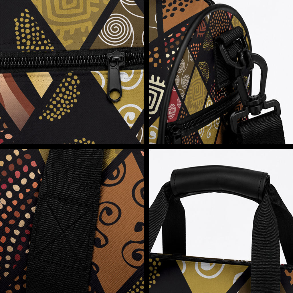 African American Quilt Inspired Duffle Bag Ethnic Bohemian Rhombus Patchwork