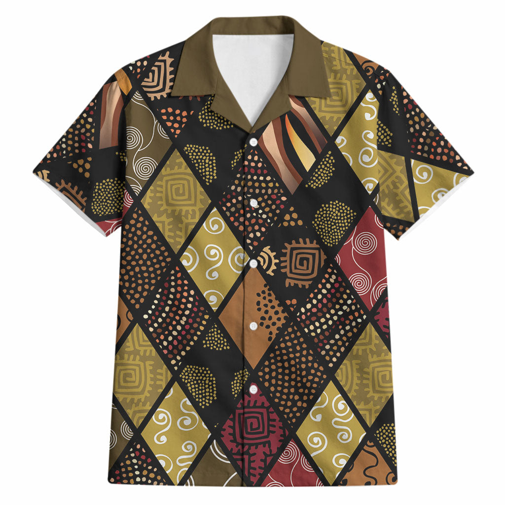 African American Quilt Inspired Hawaiian Shirt Ethnic Bohemian Rhombus Patchwork