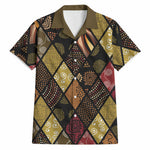 African American Quilt Inspired Hawaiian Shirt Ethnic Bohemian Rhombus Patchwork