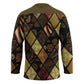 African American Quilt Inspired Hockey Jersey Ethnic Bohemian Rhombus Patchwork