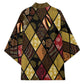 African American Quilt Inspired Kimono Ethnic Bohemian Rhombus Patchwork