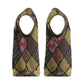 African American Quilt Inspired Christmas Knitted V-Neck Vest Ethnic Bohemian Rhombus Patchwork