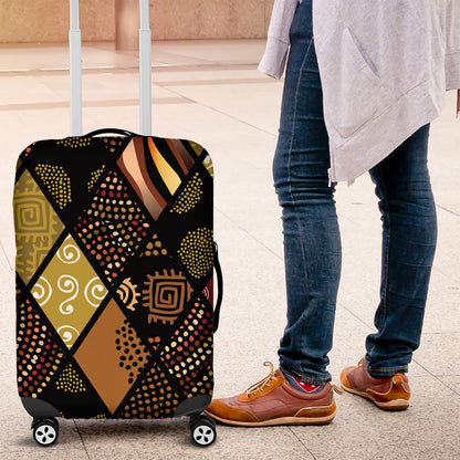 African American Quilt Inspired Luggage Cover Ethnic Bohemian Rhombus Patchwork