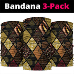 African American Quilt Inspired Neck Gaiter Ethnic Bohemian Rhombus Patchwork