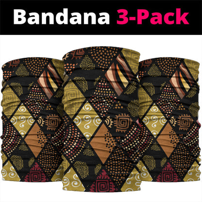 African American Quilt Inspired Neck Gaiter Ethnic Bohemian Rhombus Patchwork