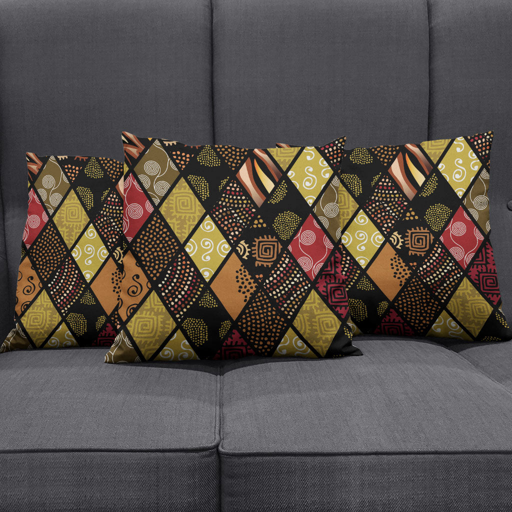 African American Quilt Inspired Pillow Cover Ethnic Bohemian Rhombus Patchwork