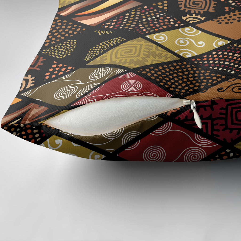 African American Quilt Inspired Pillow Cover Ethnic Bohemian Rhombus Patchwork