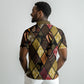 African American Quilt Inspired Polo Shirt Ethnic Bohemian Rhombus Patchwork