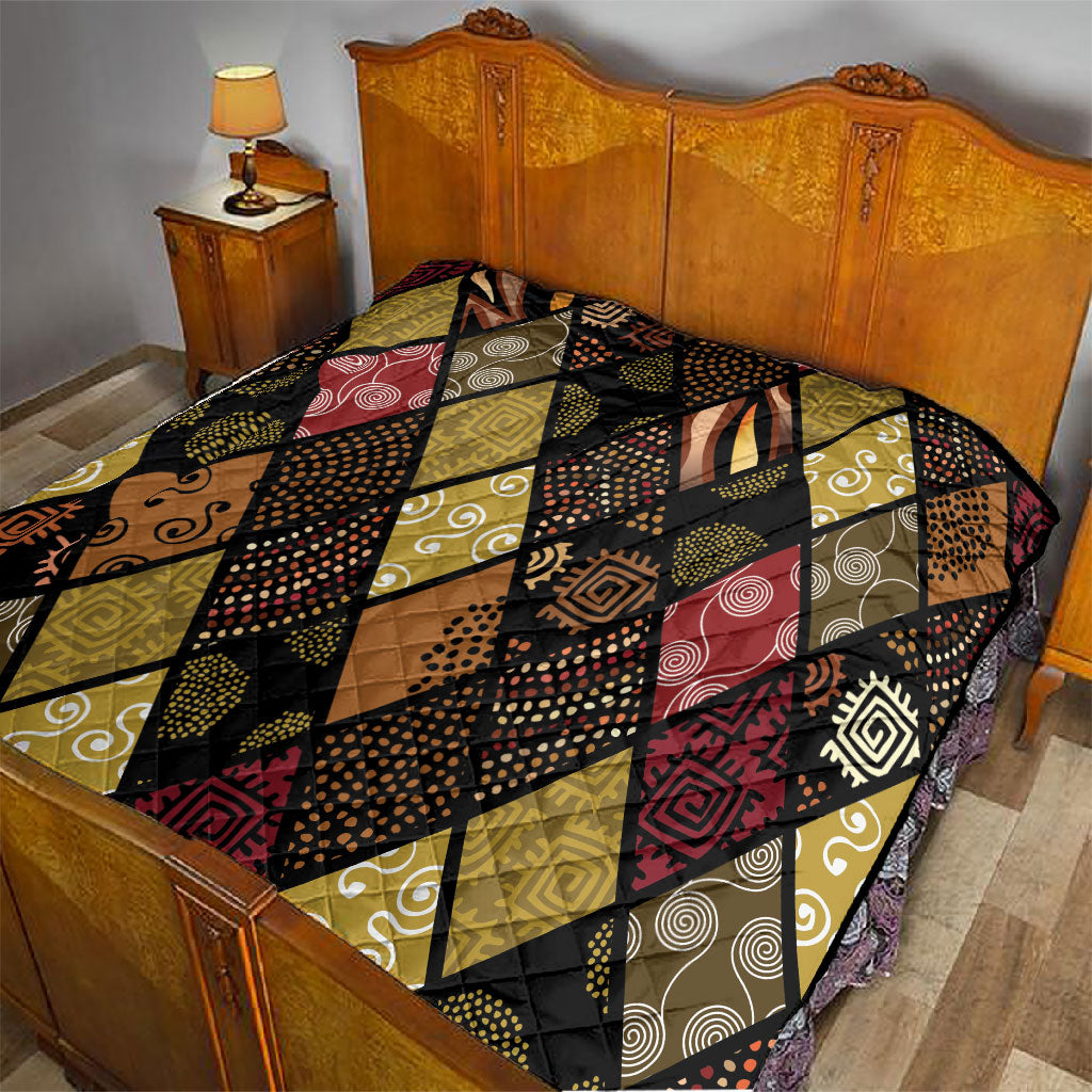 African American Quilt Inspired Quilt Ethnic Bohemian Rhombus Patchwork