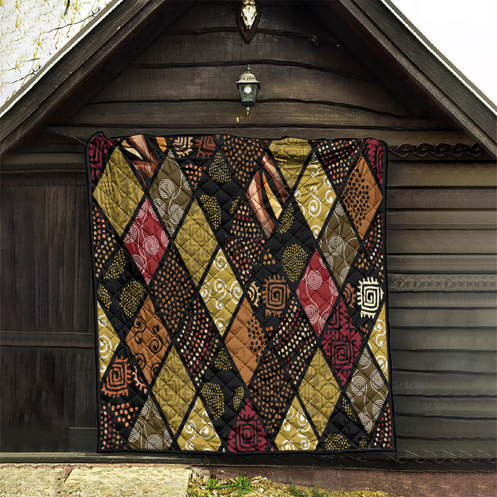 African American Quilt Inspired Quilt Ethnic Bohemian Rhombus Patchwork