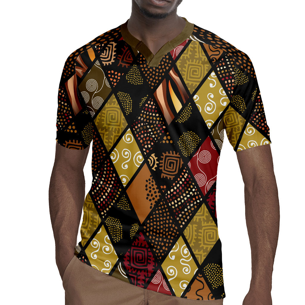 African American Quilt Inspired Rugby Jersey Ethnic Bohemian Rhombus Patchwork