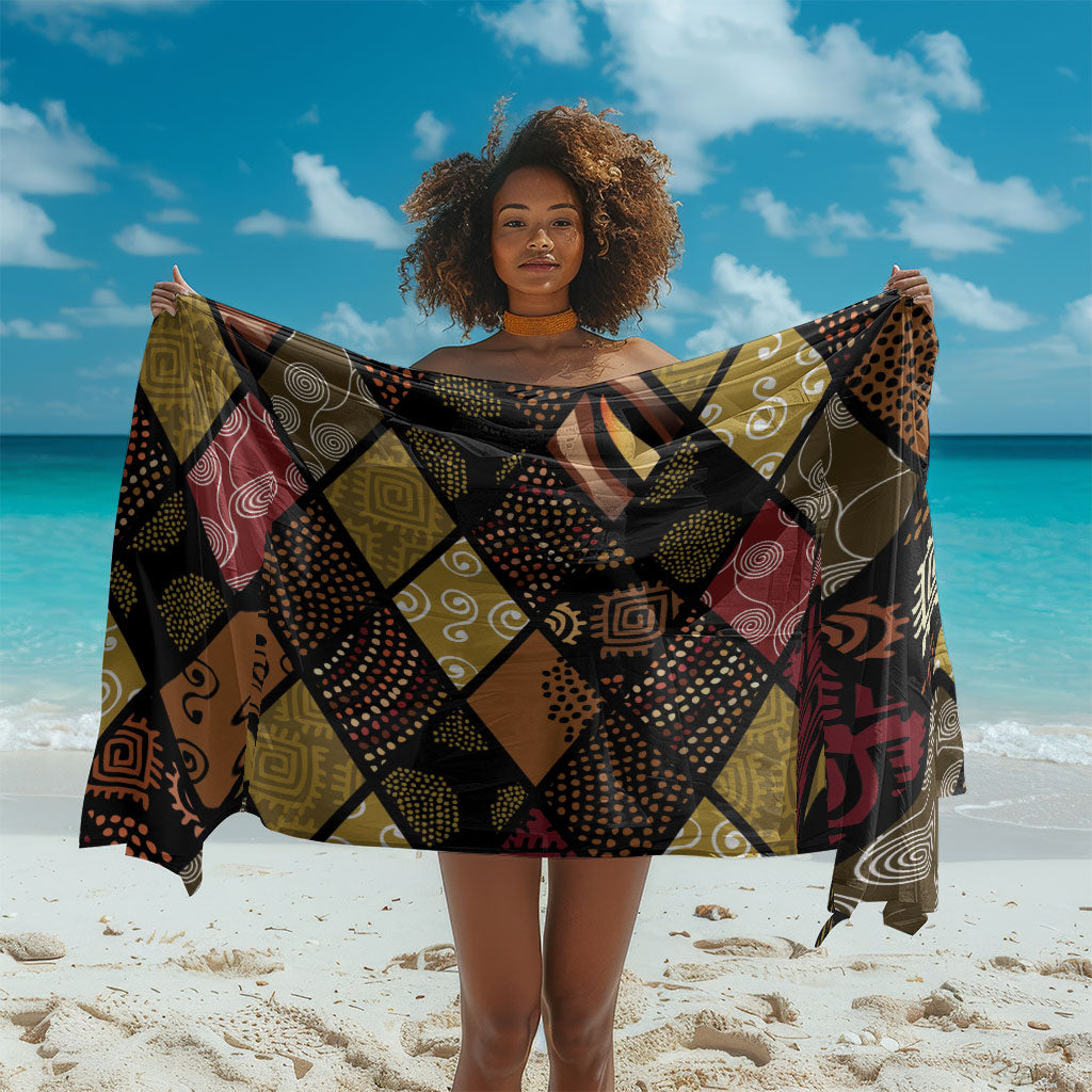 African American Quilt Inspired Sarong Ethnic Bohemian Rhombus Patchwork