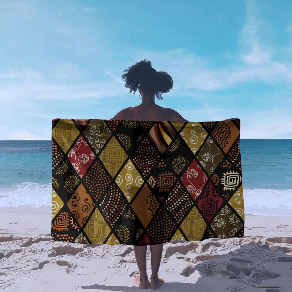 African American Quilt Inspired Sarong Ethnic Bohemian Rhombus Patchwork