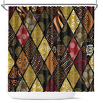 African American Quilt Inspired Shower Curtain Ethnic Bohemian Rhombus Patchwork