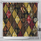 African American Quilt Inspired Shower Curtain Ethnic Bohemian Rhombus Patchwork