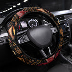 African American Quilt Inspired Steering Wheel Cover Ethnic Bohemian Rhombus Patchwork