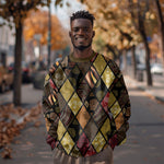 African American Quilt Inspired Sweatshirt Ethnic Bohemian Rhombus Patchwork