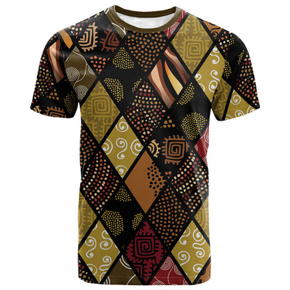 African American Quilt Inspired T shirt Ethnic Bohemian Rhombus Patchwork