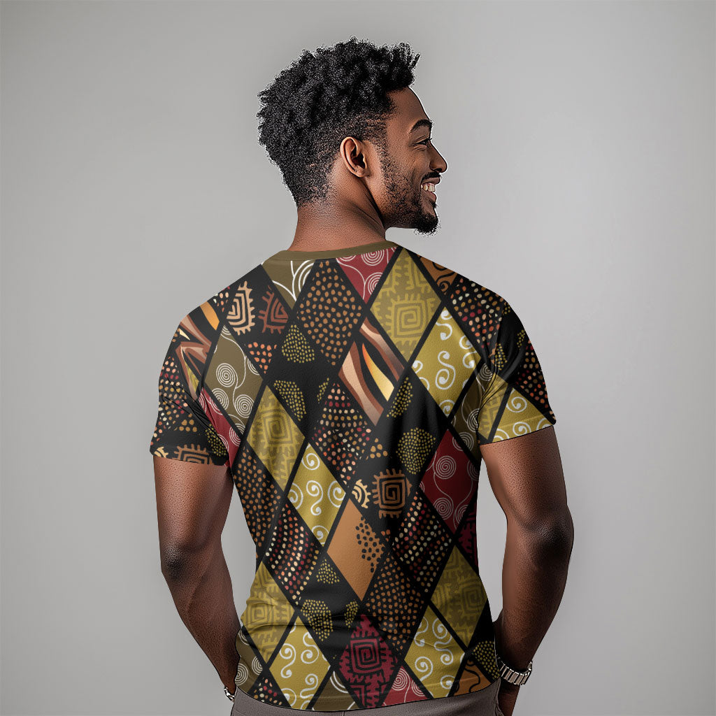 African American Quilt Inspired T shirt Ethnic Bohemian Rhombus Patchwork