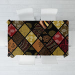 African American Quilt Inspired Tablecloth Ethnic Bohemian Rhombus Patchwork