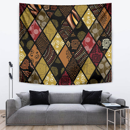African American Quilt Inspired Tapestry Ethnic Bohemian Rhombus Patchwork