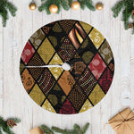 African American Quilt Inspired Tree Skirt Ethnic Bohemian Rhombus Patchwork