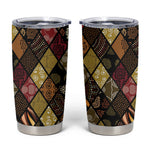 African American Quilt Inspired Tumbler Cup Ethnic Bohemian Rhombus Patchwork