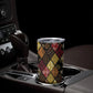 African American Quilt Inspired Tumbler Cup Ethnic Bohemian Rhombus Patchwork