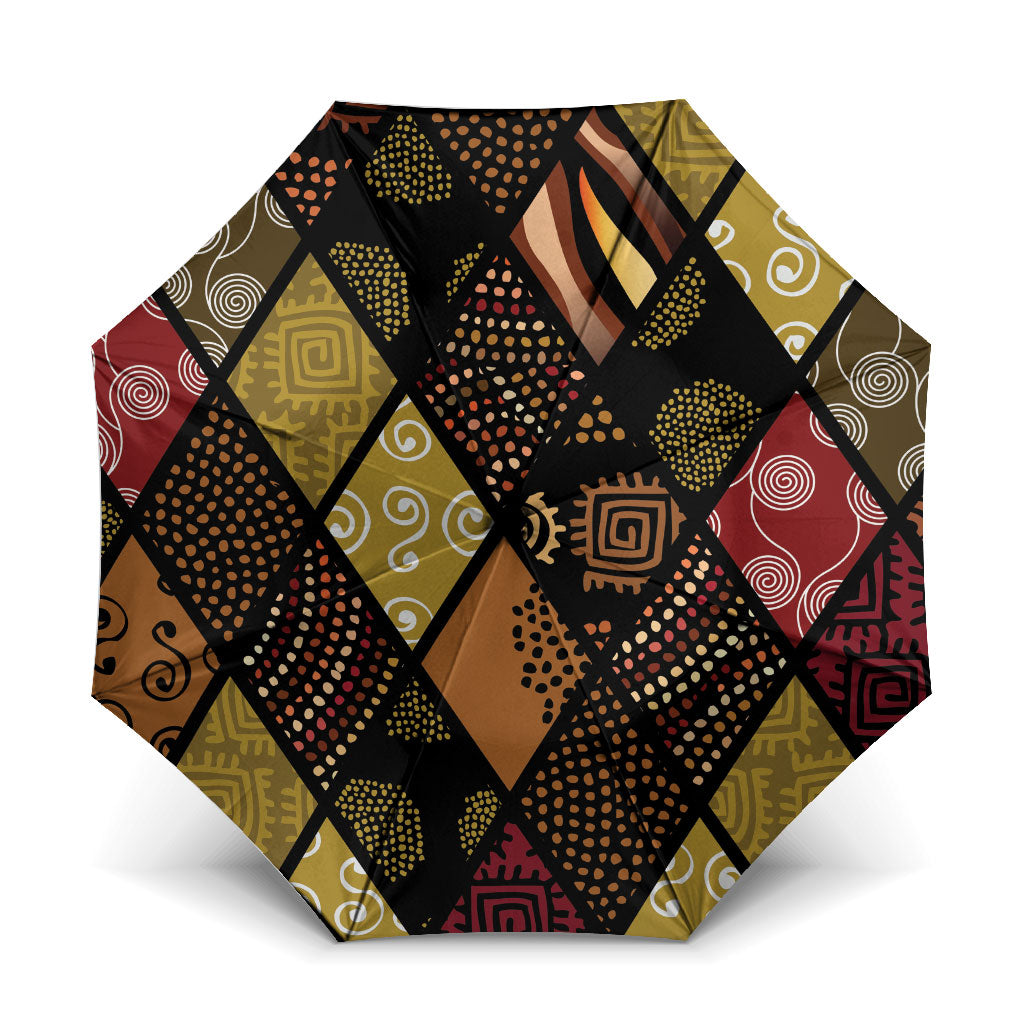 African American Quilt Inspired Umbrella Ethnic Bohemian Rhombus Patchwork