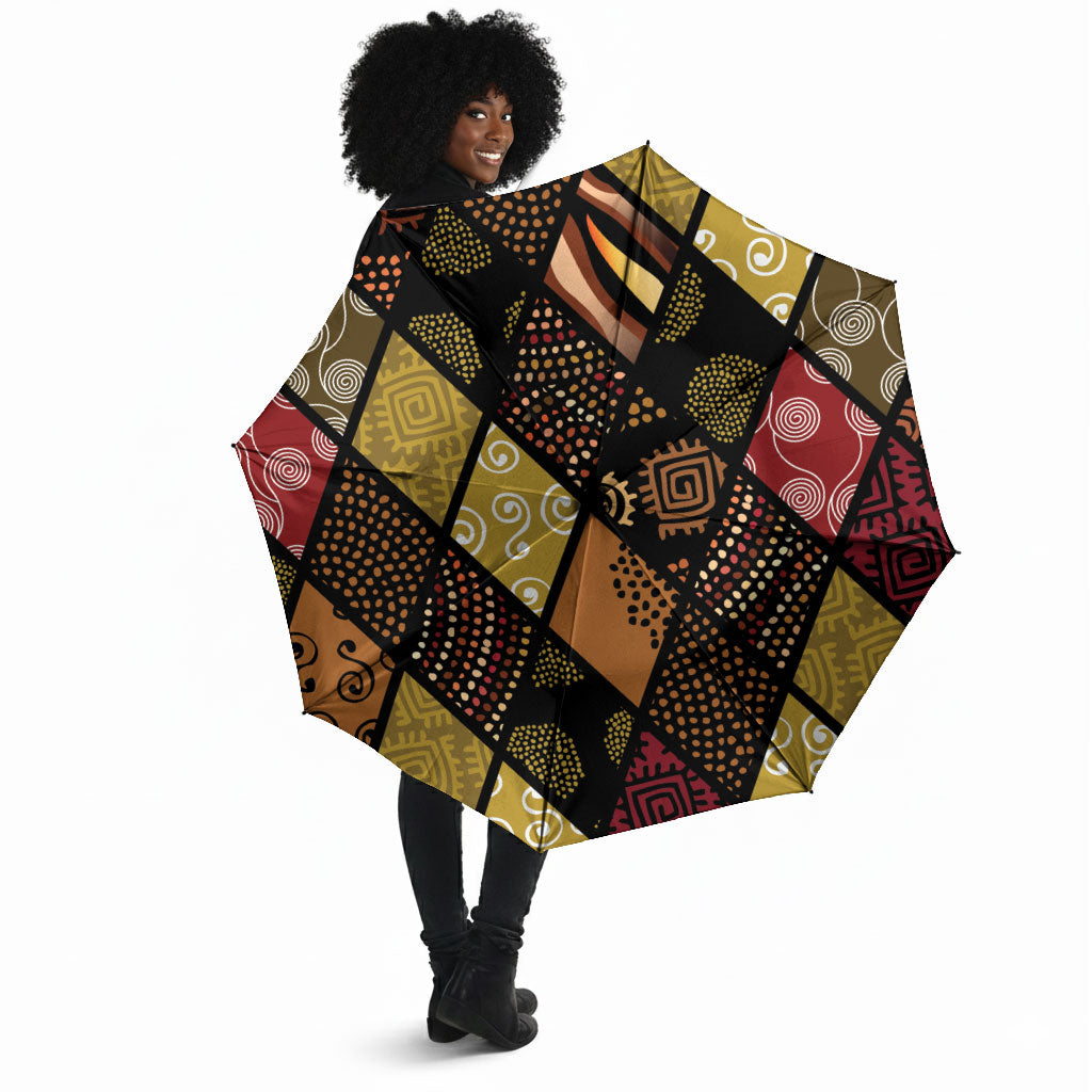 African American Quilt Inspired Umbrella Ethnic Bohemian Rhombus Patchwork