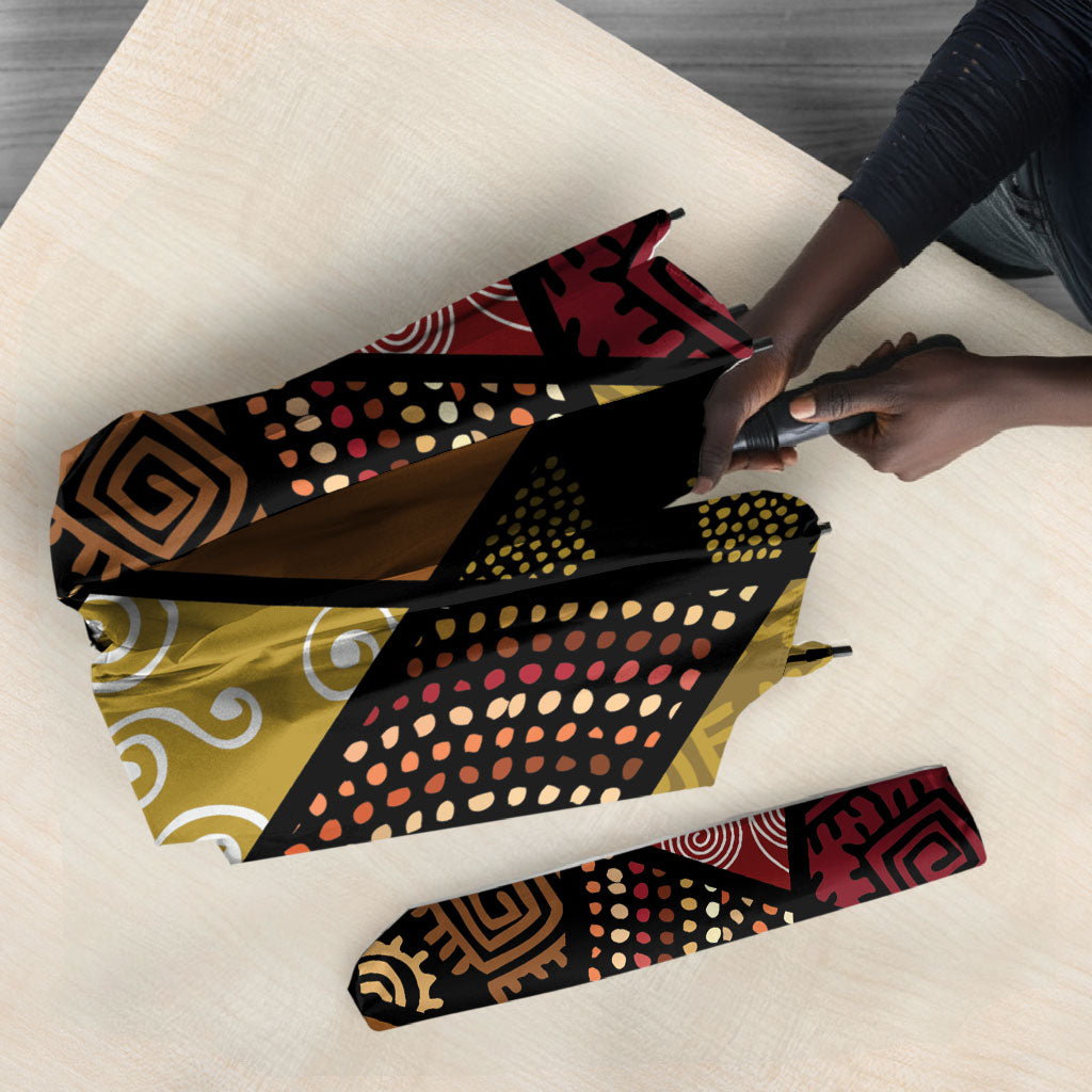 African American Quilt Inspired Umbrella Ethnic Bohemian Rhombus Patchwork