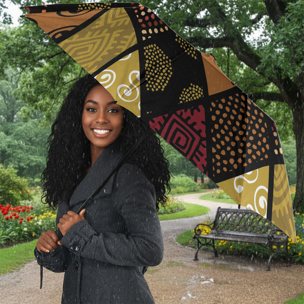 African American Quilt Inspired Umbrella Ethnic Bohemian Rhombus Patchwork