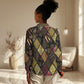 African American Quilt Inspired Women Casual Shirt Ethnic Bohemian Rhombus Patchwork