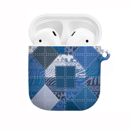 African American Quilt Inspired AirPods Case Wild Animal Skin African Blue Tribal Elements