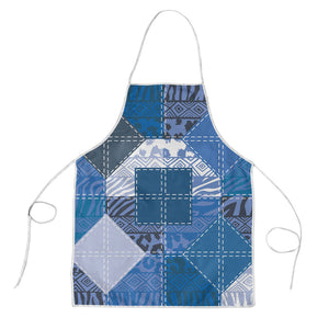 African American Quilt Inspired Apron Wild Animal Skin African Blue Tribal Elements