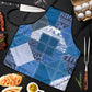African American Quilt Inspired Apron Wild Animal Skin African Blue Tribal Elements