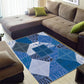 African American Quilt Inspired Area Rug Wild Animal Skin African Blue Tribal Elements