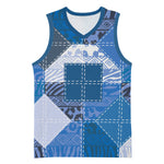 African American Quilt Inspired Basketball Jersey Wild Animal Skin African Blue Tribal Elements