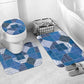 African American Quilt Inspired Bathroom Set Wild Animal Skin African Blue Tribal Elements