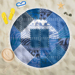 African American Quilt Inspired Beach Blanket Wild Animal Skin African Blue Tribal Elements