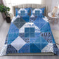 African American Quilt Inspired Bedding Set Wild Animal Skin African Blue Tribal Elements