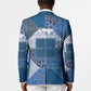 African American Quilt Inspired Blazer Wild Animal Skin African Blue Tribal Elements