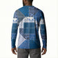 African American Quilt Inspired Button Sweatshirt Wild Animal Skin African Blue Tribal Elements