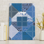 African American Quilt Inspired Canvas Wall Art Wild Animal Skin African Blue Tribal Elements
