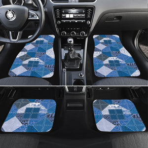 African American Quilt Inspired Car Mats Wild Animal Skin African Blue Tribal Elements